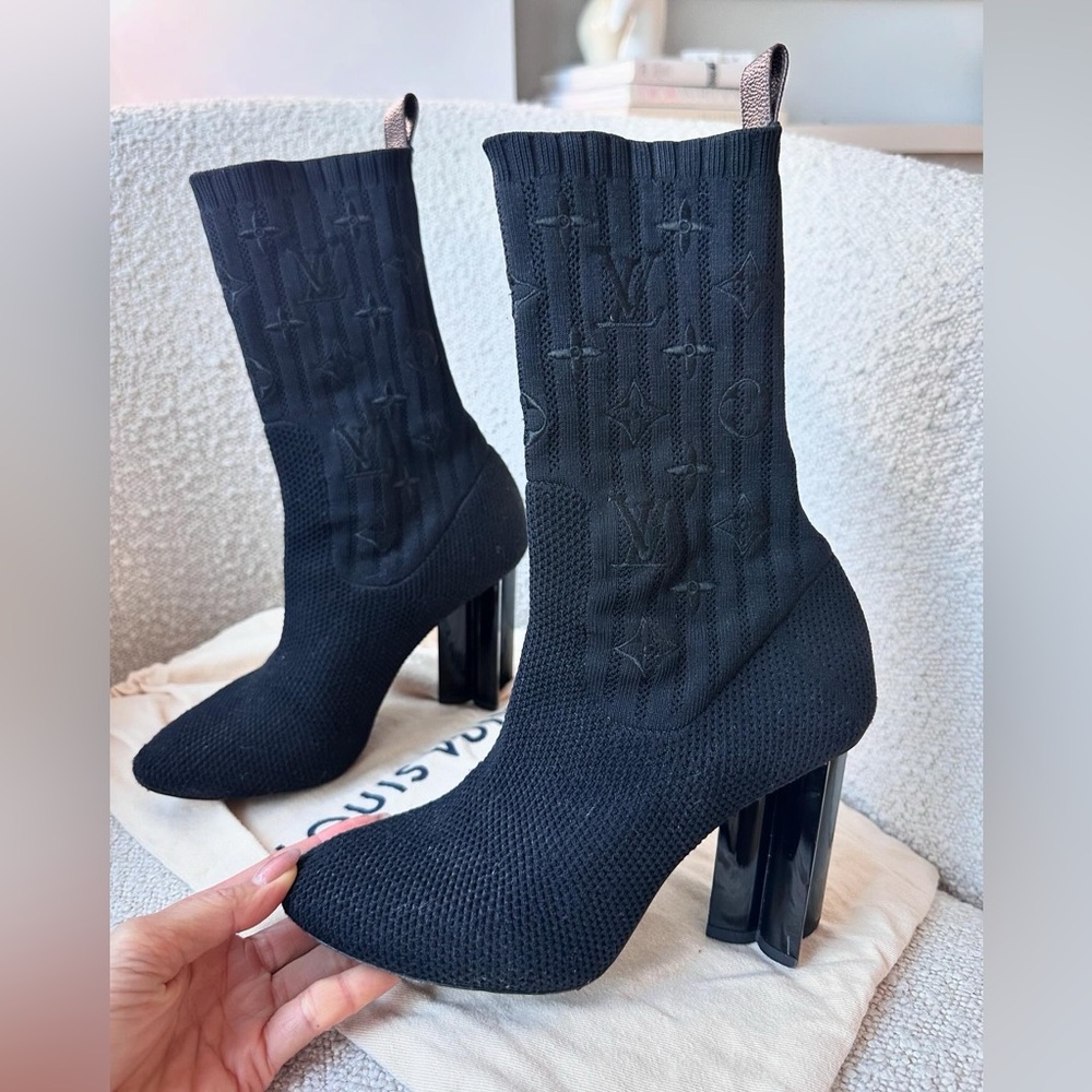 LOUIS VUITTON monogram silhouette booties size 36
